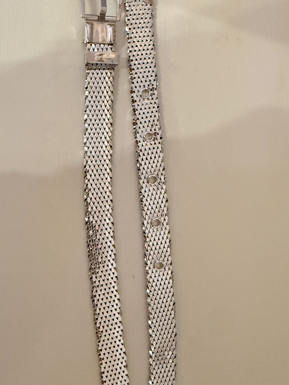 Whiting & Davis Silver Mesh Adjustable Women's Belt